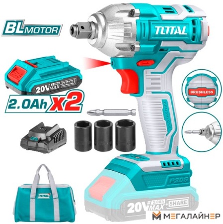 Гайковерт Total TIWLI20208 (с 2-мя АКБ, сумка) купить в Минске с доставкой