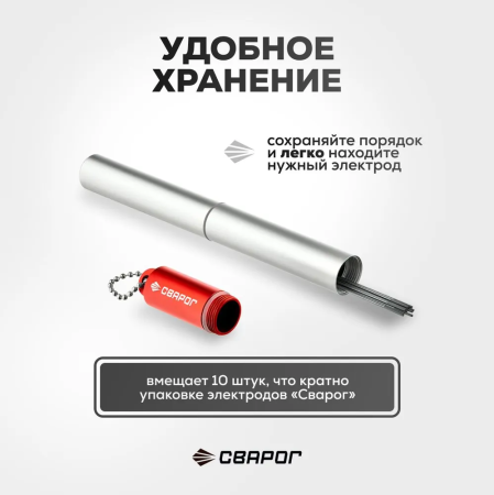 Пенал для электродов Сварог WTh20, красный