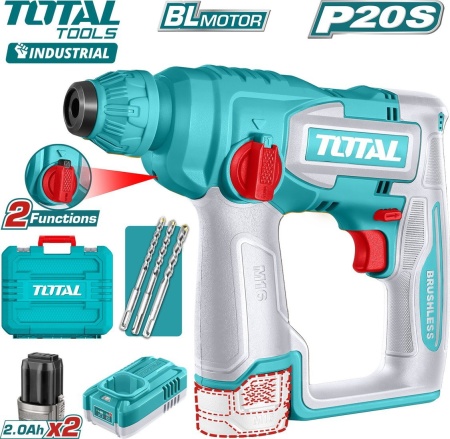 Перфоратор Total TRHLI16168 (с 2-мя АКБ, кейс)