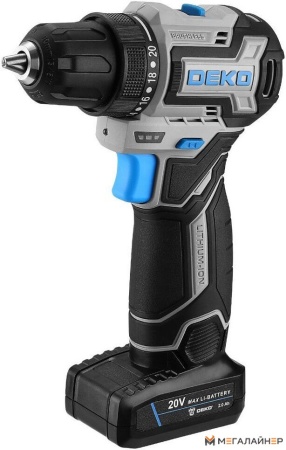 Дрель-шуруповерт Deko Sharker 20V PRO 084-1035 (с 2-мя АКБ, кейс) купить в Минске с доставкой