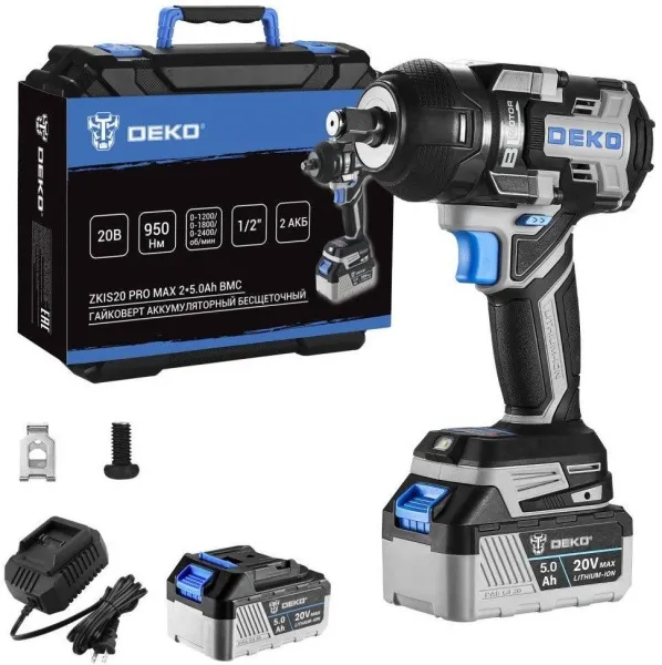 Гайковерт Deko ZKIS20 Pro Max 083-1088 (с 2-мя АКБ, кейс)