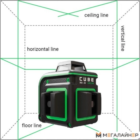 Купить Лазерный нивелир ADA Instruments Cube 360-2V Green Professional Edition А00571 в Минске с доставкой
