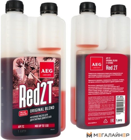 Моторное масло AEG Lubricants Universal 2T Motor Oil API TC с дозатором 1л