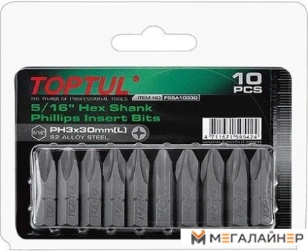 Набор бит Toptul FSBA1004G (10 предметов) купить в Минске с доставкой