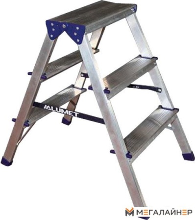 Лестница-стремянка Алюмет алюминиевая двухсторонняя A7203 купить в Минске с доставкой