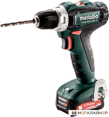 Дрель-шуруповерт Metabo PowerMaxx BS 12 601036500 (с 2-мя АКБ 2 Ah, кейс) купить в Минске с доставкой