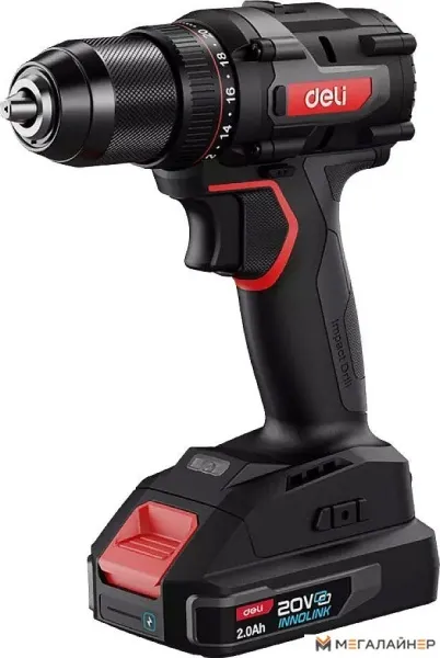 Ударная дрель-шуруповерт Deli CZ20-2A4 (с 1-им АКБ, сумка) купить в Минске с доставкой