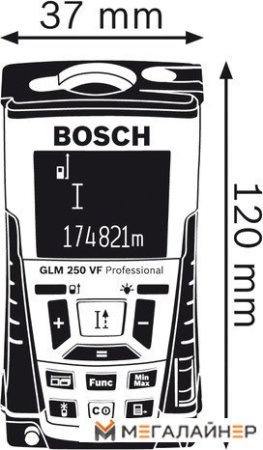 Купить Лазерный дальномер Bosch GLM 250 VF + BS 150 Professional [061599402J] в Минске с доставкой