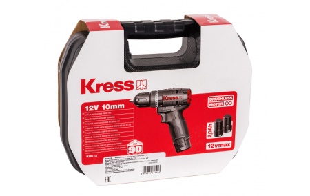 Аккумуляторный шуруповерт бесщеточный ударный Kress KUC12, 12В, 40Нм, 2Ач х 2, ЗУ 1.5А, кейс купить в Минске с доставкой