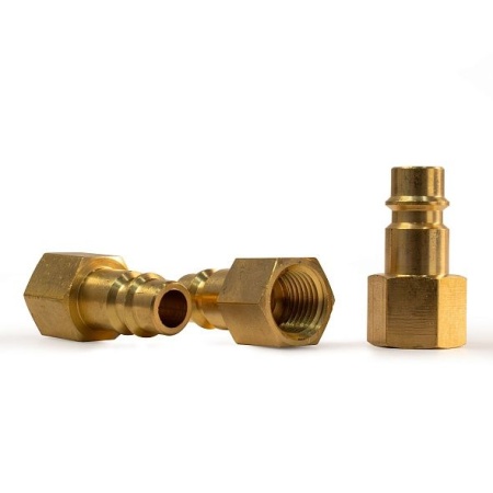 Штуцер профессиональный Aurora папа с внутренней резьбой 1/4F, латунь, блистер 1шт.