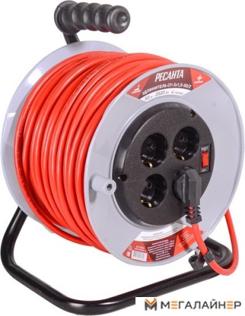 Купить Удлинитель на катушке Ресанта СУ-3x1.5-50/2 в Минске с доставкой