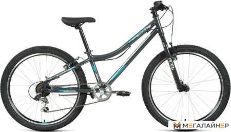 Велосипед Forward Titan 24 1.0 2022 (темно-серый/бирюзовый)