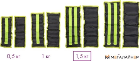 Утяжелитель Sundays IR97812 2x1.5 кг (черный/зеленый)