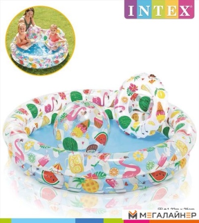 Надувной бассейн Intex Фрукты (122x25)