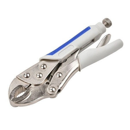 Ручной зажим Аврора с полукруглыми губками и фиксатором 185мм