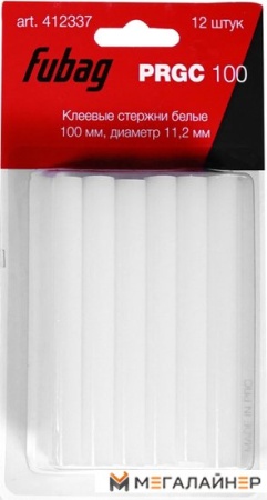 Клеевые стержни Fubag PRGC 100 (12 шт, белый) купить в Минске с доставкой