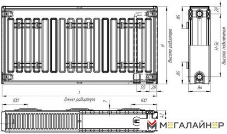 Стальной панельный радиатор Лидея ЛК 20-512 500x1200