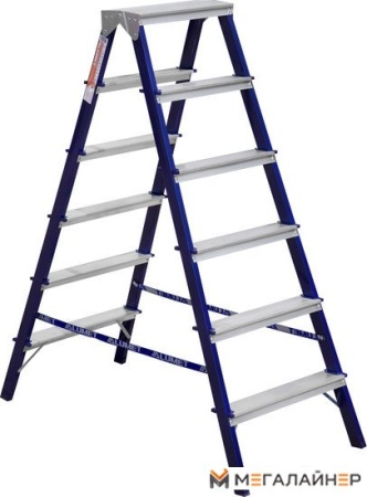 Лестница-стремянка Алюмет стальная двухсторонняя MD M8206 купить в Минске с доставкой
