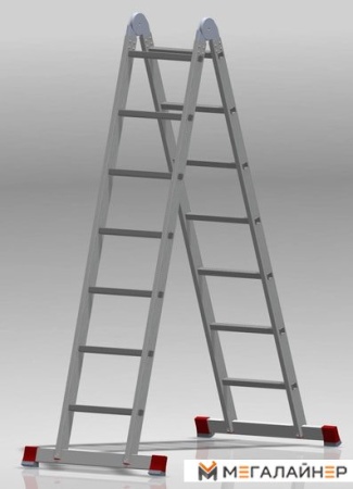 Лестница-трансформер Новая высота NV 331 шарнирная 2x7 ступеней купить в Минске с доставкой