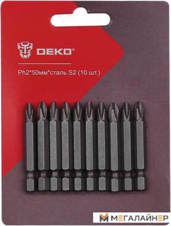 Набор бит Deko PH2 50мм (10 шт) купить в Минске с доставкой