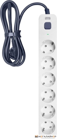 Купить Стабилизатор Powercom SP-06W (1.8м, 6 розеток, белый/серый) в Минске с доставкой