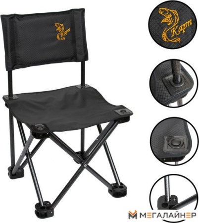 Кресло кемпинговое складное КАРП F2 черный
