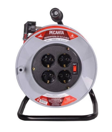 Купить Удлинитель на катушке Ресанта СУ-3x1.5-50/2 в Минске с доставкой