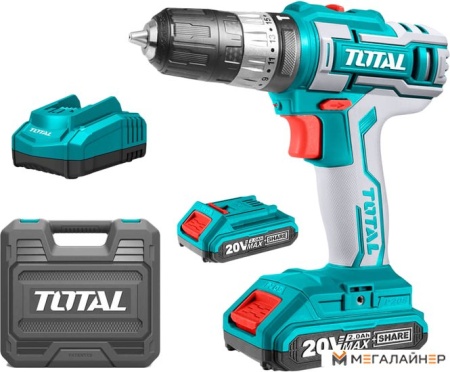 Ударная дрель-шуруповерт Total TIDLI200215 (с 2-мя АКБ, кейс) купить в Минске с доставкой
