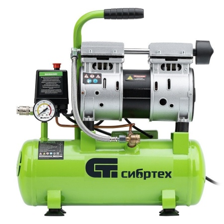Компрессор безмаслянный малошумный Сибртех МБ 750/10,750 Вт, 10 л, 150 л/мин