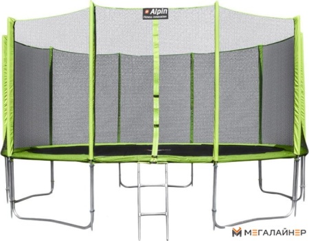 Батут Alpin 4.90 м с защитной сеткой и лестницей