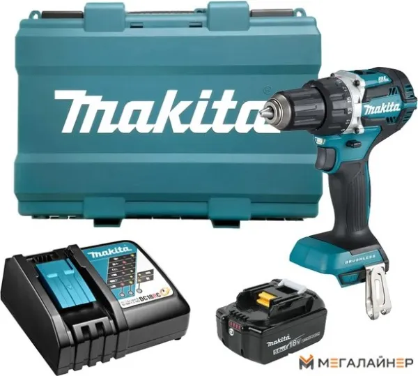 Дрель-шуруповерт Makita DDF484RT (с 1-м АКБ, кейс) купить в Минске с доставкой