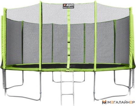 Батут Alpin 4.35 м с защитной сеткой и лестницей