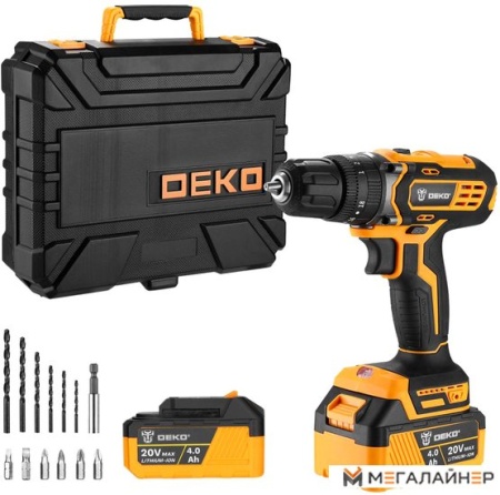 Ударная дрель-шуруповерт Deko DKCD20 Impact 063-4420 (с 2-мя АКБ, кейс) купить в Минске с доставкой