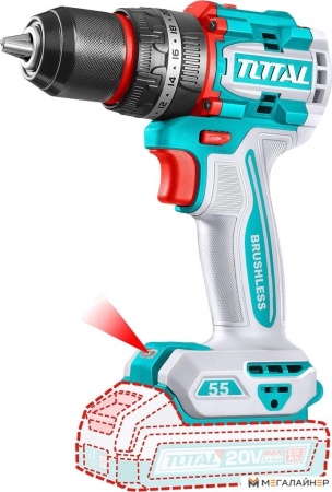 Ударная дрель-шуруповерт Total TIDLI20558 (с 2-мя АКБ, кейс) купить в Минске с доставкой