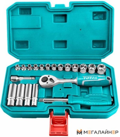 Набор трещотка с головками Total THT141201 (20 предметов) купить в Минске с доставкой