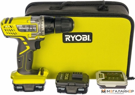 Дрель-шуруповерт Ryobi R12SD-LL13S 5133002323 (с 2-мя АКБ, сумка) купить в Минске с доставкой