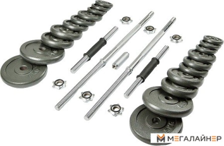 Гантели с грифом для штанги Ametist окрашенные 50 кг