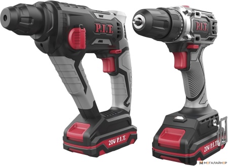P.I.T. P0002-02 (перфоратор, шуруповерт, 2 АКБ, кейс) купить в Минске с доставкой