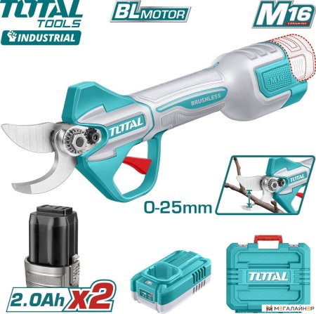 Секатор Total TSSLI162582 (с 2-мя АКБ, кейс) купить в Минске с доставкой