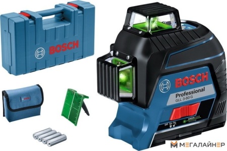 Купить Лазерный нивелир Bosch GLL 3-80 G Professional 0601063Y00 (кейс, лазерная мишень) в Минске с доставкой
