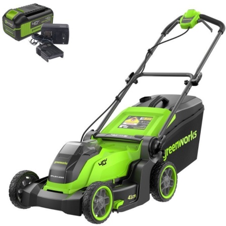 Аккумуляторная газонокосилка Greenworks 40В GD40LM411K4