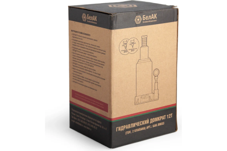 Домкрат гидравлический (TUV, 2 клапана) 12т. БелАК БАК.00033Домкрат гидравлический (TUV, 2 клапана) 12т. БелАК БАК.00033