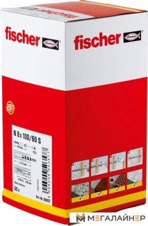 Дюбель-гвоздь Fischer N 8 x 100/60 S 50357 (50 шт) купить в Минске с доставкой