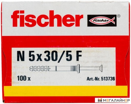 Дюбель-гвоздь Fischer N 5 x 30/5 F 513736 (100 шт) купить в Минске с доставкой