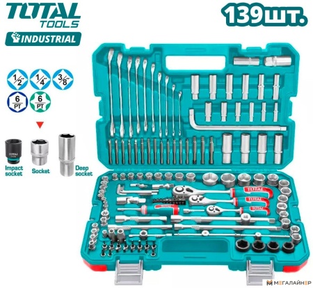 Универсальный набор инструментов Total THKTHP21396 (139 предметов) купить в Минске с доставкой