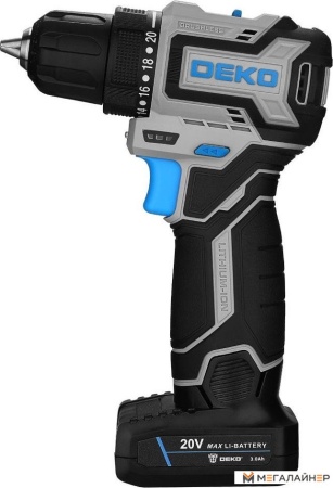 Дрель-шуруповерт Deko Loner 20V PRO 085-1010 (с 2-мя АКБ, кейс) купить в Минске с доставкой