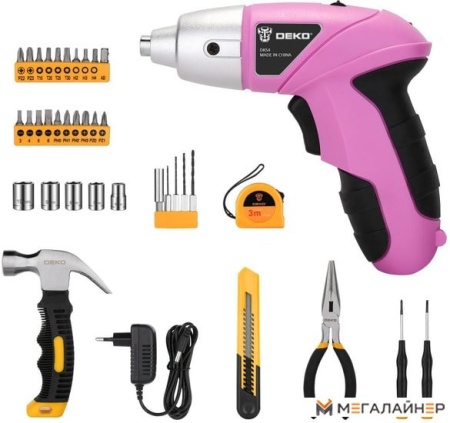 Электроотвертка Deko DKS4 SET 36 063-4109 (с 1-им АКБ, набор оснастки) купить в Минске с доставкой