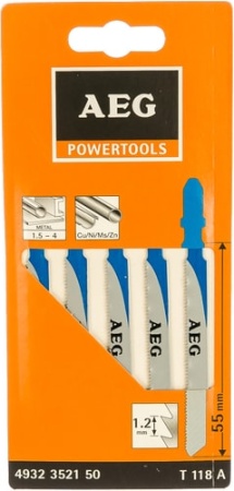 Набор пильных полотен AEG Powertools T118A 4932352150 (5 шт)