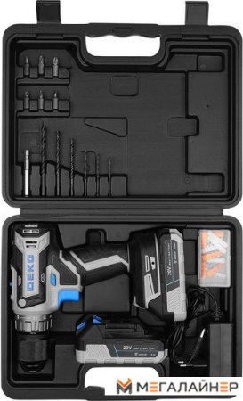 Дрель-шуруповерт Deko DKCD20V PRO 080-1001 (с 2-мя АКБ, кейс, оснастка) купить в Минске с доставкой