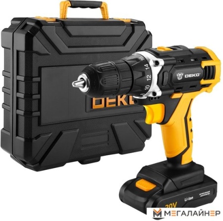 Дрель-шуруповерт Deko DKCD20FU-Li SET 104 063-4178 (с 2-мя АКБ, кейс) купить в Минске с доставкой